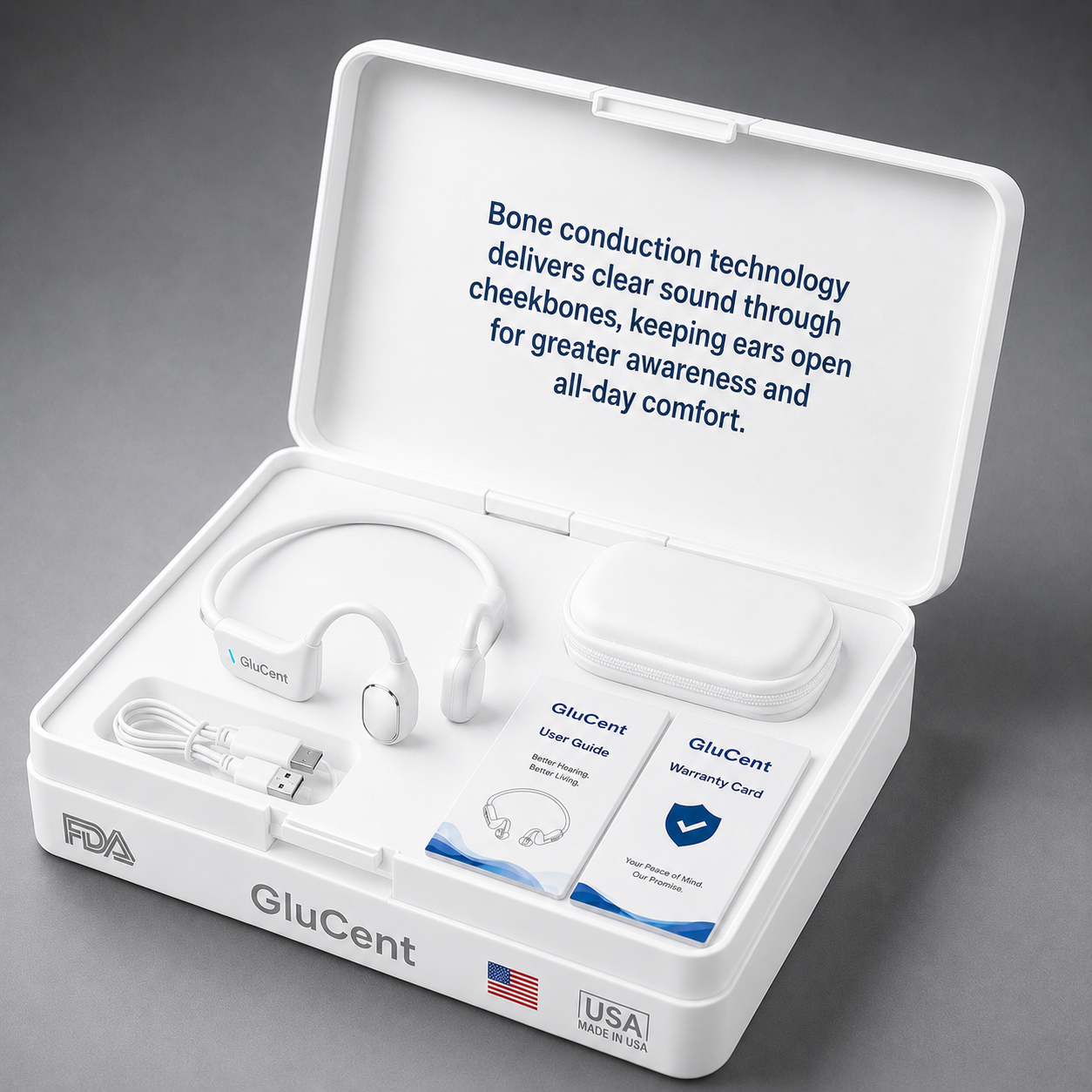 🔥Mayo Clinic Recommended🏆GluCent® Bone Conduction Smart Hearing Headphones